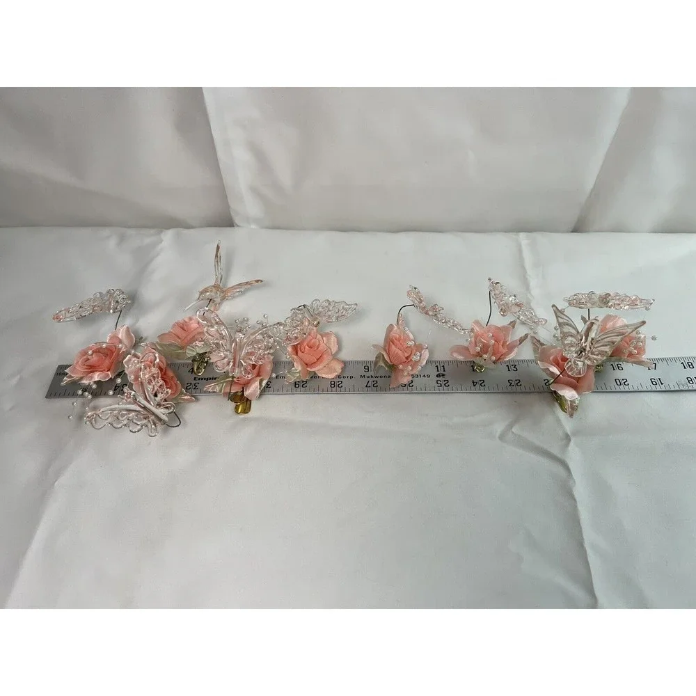 Vtg Silvestri Glass Hummingbird Pink Flower Clip-On Ornament  7 Butterfly 2 Bird - Picture 2 of 8